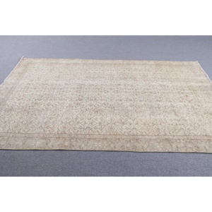 พรมวินเทจขนาดใหญ่ 5.2x8.5 ฟุต พรมตุรกี พรมลายพรางสีเบจ - Product Image 3