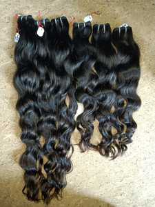 Cabello humano indio ondulado natural a granel dibujado solo Remy - Product Image 3