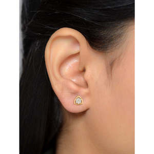 Boucles d'oreilles en or jaune/rose/blanc 9K avec trillion de diamants cultivés en laboratoire - Product Image 4