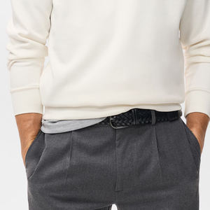 Sudadera para Hombre, Cálida, con Cuello Acanalado, Puños Elásticos, Cuello Redondo, Algodón y Poliéster, Dobladillo Flexible, Precio Económico, Ropa Casual - Product Image 4