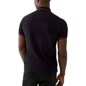 OEM noir respirant anti-boulochage comprimé polo pour hommes motif solide polos de golf séchage rapide à manches courtes en coton grande taille - Product Image 3