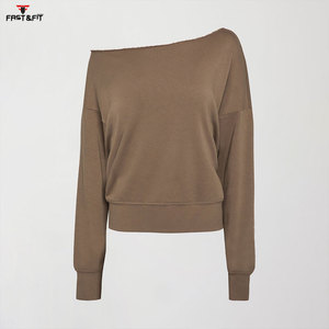 2025 personnalisé imprimé surdimensionné pull sweat pour les femmes Anti-rides respirant avant hors épaule longue longueur pour l'automne - Product Image 1