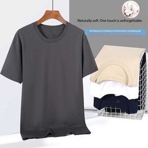 OEM diseño de logotipo personalizado 200g hombro caído puro algodón Camiseta estilo Hong Kong doce colores manga corta Camiseta de los hombres - Product Image 5