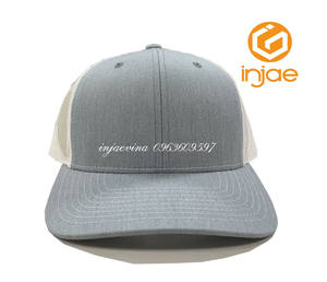 หมวกแก๊ปทรงทรัคเกอร์ 5 ชิ้น ผ้าสีเทาเมลันจ์ ตาข่ายด้านหลัง ระบายอากาศได้ดี ปรับขนาดได้ เหมาะสำหรับของขวัญส่งเสริมการขายขององค์กร พร้อมปักโลโก้ตามสั่ง - Product Image 2