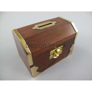 Banco de dinero náutico Caja de madera respetuosa con el medio ambiente Decoración para el hogar Caja de dinero de lujo Caja de madera Artículos de regalos promocionales - Product Image 6