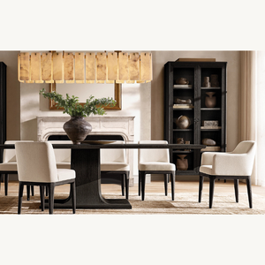 Longue table de salle à manger élégante en bois de teck massif foncé - Product Image 4