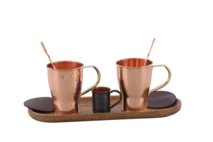 Mug en cuivre pour bière, design martelé, mug en cuivre au design unique, mug mule en cuivre avec poignée en laiton - Product Image 4