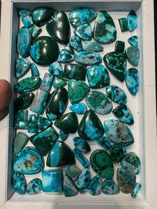 IGI certificado Natural azurita malaquita cabujón corte ovalado 9mm azul verde piedra preciosa cuarzo y ópalo Material 8mm Altura tamaño libre - Product Image 5