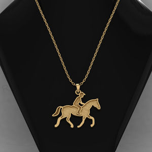High Quality 18k Gold 925 Silver Horse Racing Jockey Blank Bezel Charm Pendant Setting Resin Ashes Filling DIY Keepsake Jewelry - Product Image 5