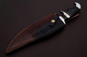Cuchillo de Camping de Acero D2, Cuchillo Bowie con Mango de Cuerno de Búfalo - Product Image 5