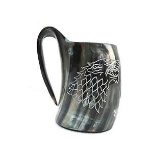 Tasse en corne de buffle naturelle de haute qualité avec poignée de haute qualité pour bière vin hydromel/chope à corne à boire - Product Image 3