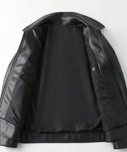 New Arrival High Quality Cow Leather Motorcycle <b>Jacket</b> XL Stand Collar with <b>Fur</b> Decoration Breathable Light Winter Season Fabric - Product Image 2