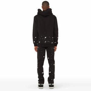 Conjunto personalizado de pantalones de chándal acampanados apilados y Sudadera con capucha, conjunto de chándal bordado desgastado, novedad de 2025 - Product Image 2