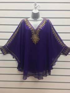 Alta calidad hecho a mano cosido noche Kaftan vestido modesto cuentas lentejuelas bordado largo lujo fiesta desgaste bodas étnico Modal - Product Image 3