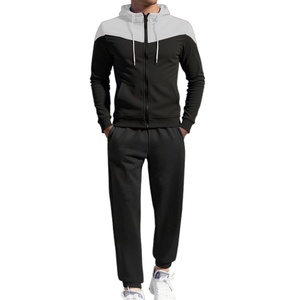 Conjunto deportivo de 2 piezas para hombre, ligero, transpirable, de color sólido, con capucha y cremallera personalizada, para gimnasio, entrenamiento, correr y ropa de calle. - Product Image 2