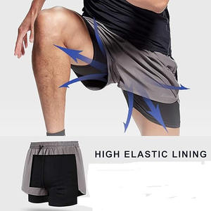 Shorts d'entraînement décontractés pour hommes de haute qualité couleur unie taille élastique respirant léger séchage rapide à la mode été Shorts de gymnastique - Product Image 5