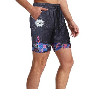 Pantalones cortos de entrenamiento 2 en 1 para hombre con forro y bolsillos - Product Image 2