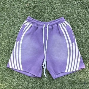 RAM Industry Men's Custom Sun Faded Acid Wash Stripe <b>Sweatpants</b> Casual Solid Pattern with Rhinestone <b>Shorts</b> - Product Image 5