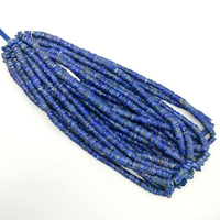 Lapis Lazuli naturel perles en forme de pneu à facettes pour la fabrication de bijoux 5-6mm roue coupe Heishi pierres précieuses gros brins fournisseur 16"
