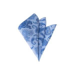 Pañuelo de bolsillo para hombre con estampado paisley azul marino y blanco, talla única, tejido - Product Image 1