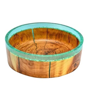 Bol en bois naturel fini à la main, design luxueux indien, écologique, pour servir des fruits secs, décoration de table d'hôtel - Product Image 1