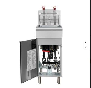 Machine Sewing 40 Lb. Electric Manual 3-Tube 1 Temp <b>Control</b> Floor <b>Standing</b> Commercial Fryer Natural Gas 90,000 BTU - Product Image 4