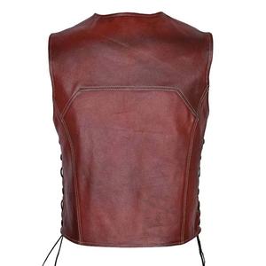 Nueva llegada de los hombres de cuero genuino de estilo informal con cuello en V Chaleco de lona transpirable ropa exterior de invierno Chaleco de cuero de los hombres - Product Image 5