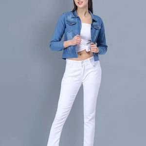 Stylish <b>Woman</b> Denim Jacket Perfect <b>For</b> <b>Travel</b> And Casual <b>Wear</b> Trendy Blue Jean Outerwear <b>For</b> Girls And Ladies Fashion - Product Image 5