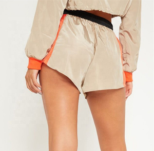 Veste à fermeture éclair de culture de pluie de couleur unie Shorts survêtements femmes Shorts coupe-vent ensembles dames Style de rue combinaisons de pluie - Product Image 4