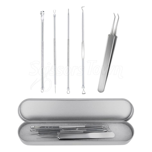 Comedone extractor Set với Ergonomic xử lý và các công cụ không gỉ cho mụn và loại bỏ mụn đầu đen - Product Image 1