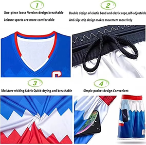 Combinaison de couleurs unisexe à col en V Maillot de basket-ball d'équipe personnalisé Conceptions d'uniformes de basket-ball universitaire - Product Image 4