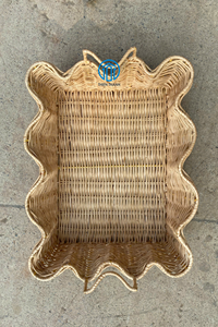 ชุดถาดหวายลายหยัก 3 ใบ รุ่นฮ็อต 2025 ถาดหวายธรรมชาติ สำหรับตกแต่ง ใส่ชา กาแฟ - Product Image 2