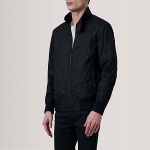 Morrison Reversible Genuine Leather Bomber <b>Jacket</b> Black Canvas Casual Style Zippered Closure Water Proof Autumn Appropriate XS - Product Image 3