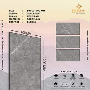 American Standards Style 60by60 Carreaux de porcelaine émaillée grise de qualité supérieure Carreaux vitrifiés 60by120 cm Morbi India Porcelanato Floor" - Product Image 2