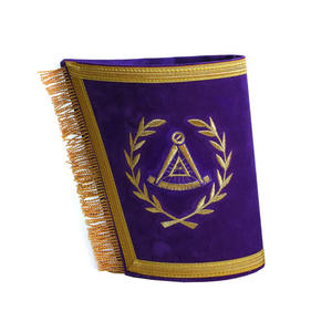 District provincial artisanat robe complète gantelets poignets broderie dorée tissu maçonnique manchettes avec décoration en dentelle - Product Image 3