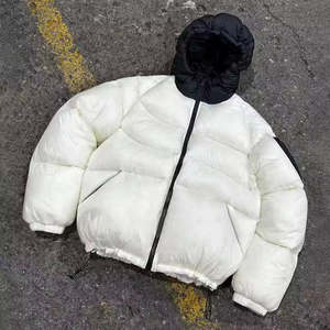 Chaqueta Acolchada con Capucha Unisex, Abrigo de Invierno Extra Grande, Chaqueta Acolchada Blanca, Negra y Gris, Ropa Exterior Informal de Moda Urbana - Product Image 1