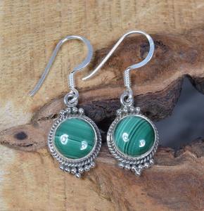 Boucles d'Oreilles pour Cadeau de Mariage Bijoux Boucles d'Oreilles Dangle Boucles d'Oreilles Cadeaux pour Femmes Fiançailles Malachite 925 Argent Sterling Massif - Product Image 3