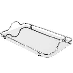 Plateau de service en acier inoxydable avec bords relevés pour la protection contre les déversements, adapté au petit-déjeuner, au dîner et au dessert - Product Image 2