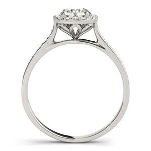 Bague de fiançailles en or blanc 18 carats avec halo de diamants, bijoux en diamants de 0,29 carat - Product Image 3