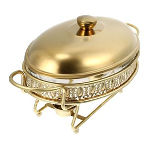 Grand chauffe-plats en acier inoxydable fini en cuivre de conception arabe traditionnelle pour la restauration et les hôtels - Product Image 3