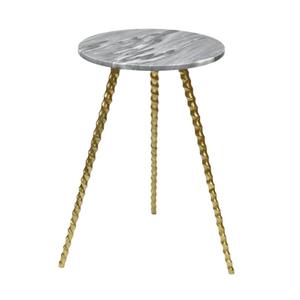 <b>Round</b> <b>Marble</b> And Aluminium <b>Table</b> With Three Legs Gold Finished Metal <b>Round</b> <b>Coffee</b> Or Side <b>Table</b> For Home Furniture - Product Image 3