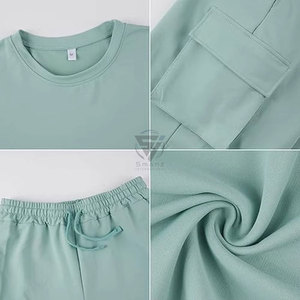 Conjunto de Pantalones Cortos Personalizados para Hombre 2026, Transpirables, de Satén, Estilo Deportivo Informal de Verano, Dos Piezas a Juego, Poliéster/Algodón - Product Image 4