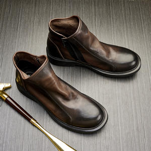 Chaussures mocassins en cuir de veau avec détails cousus à la main et soutien de la voûte plantaire, chaussures de ville pour hommes - Product Image 4