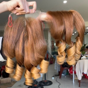 ผมแท้เวียดนามคุณภาพสูงสุด ราคาสุดคุ้ม แบบเด้งดึ๋ง สีออมเบร ชุดต่อผมพร้อมปิดผม ปี 2025 - Product Image 2