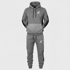 Survêtements en molleton pour hommes de haute qualité à manches longues avec fermeture éclair, imprimés décontractés pour l'hiver, dernières tendances de la mode décontractée, vêtements de sport - Product Image 2