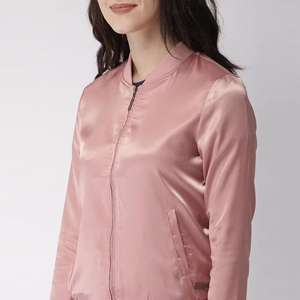 New Winter Style Solid Plain Color Women's Bomber <b>Jacket</b> Slim Fit Breathable Nylon <b>Lining</b> Knitted Made <b>With</b> Good Material - Product Image 5