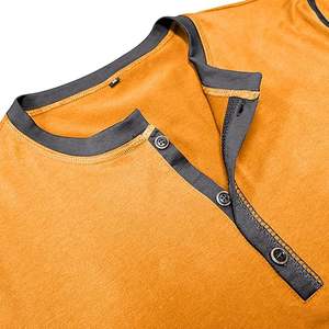 เสื้อกีฬาแขนสั้นของผู้ชายเสื้อคอกลมสีทึบผ้าฝ้าย100% ออกแบบได้ตามต้องการ - Product Image 4