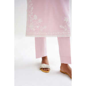 Conjunto de Dos Piezas Teñido con Hilo y Bordado KST-43486 con Cuello de Lazo y Largo por Encima de la Rodilla, Tallas XS y XXS - Product Image 1