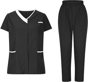Conjuntos de uniformes médicos de verano para uniformes de Enfermería de Hospital Unisex Material de Spandex cómodo tela de sarga ropa de médico - Product Image 5