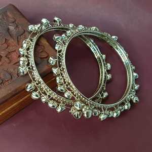 Boho Vintage antiguo gitano Tribal indio oxidado chapado en oro campana encanto pulsera brazalete conjunto joyería - Product Image 2